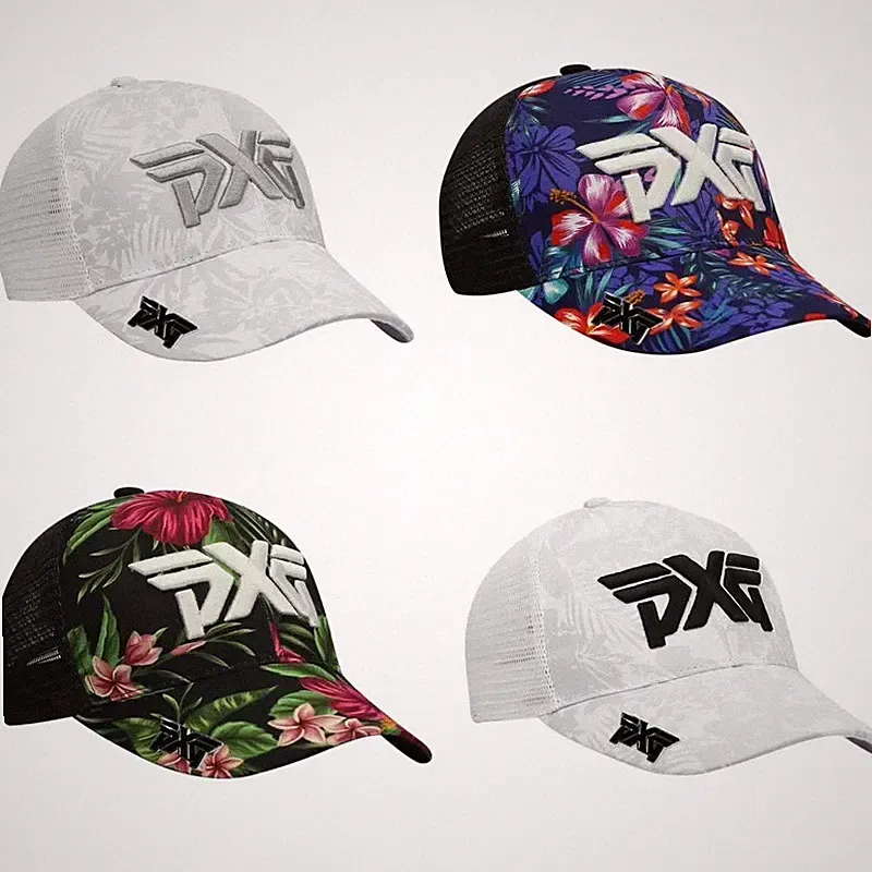 PXG Floral Cap, Magnetic Ball-Marker, Adjustable Golf Baseball Cap, Unisex