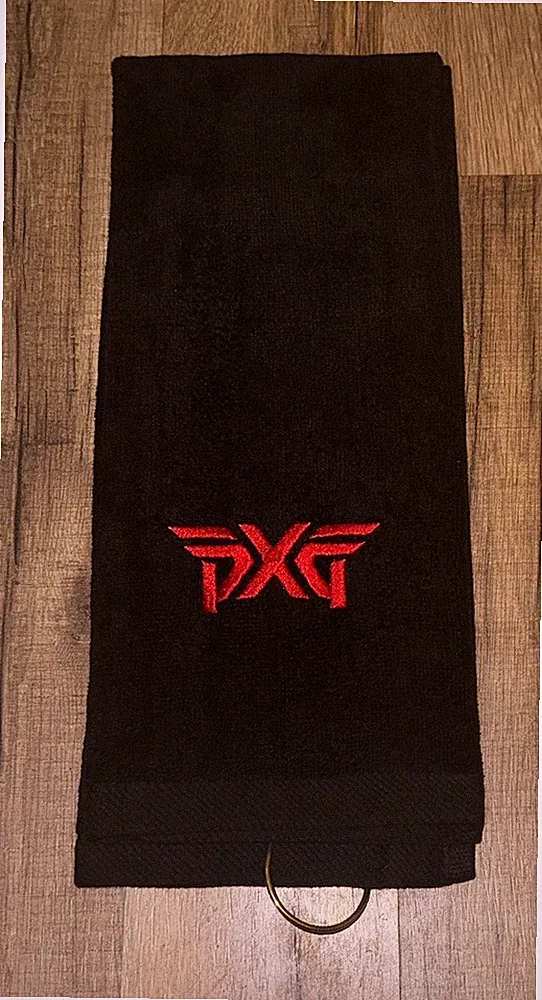 PXG Golf Embroidered Golf Towel Black