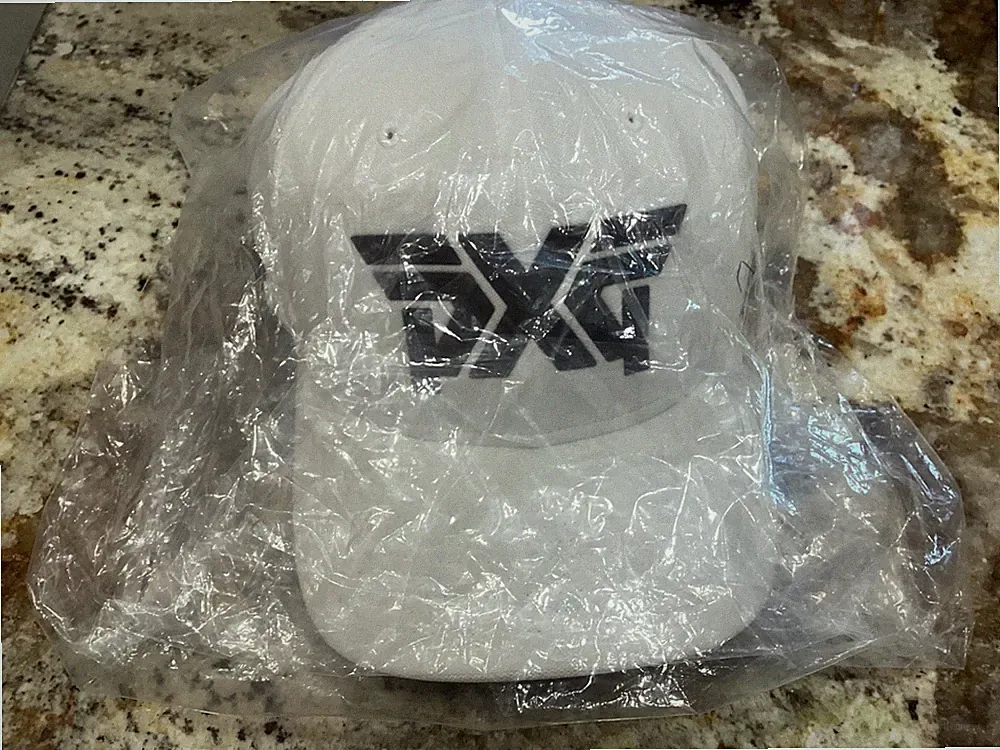 PXG Golf Hat Adjustable White w/ Black Logo Performance Cap~NEW in Sealed Bag