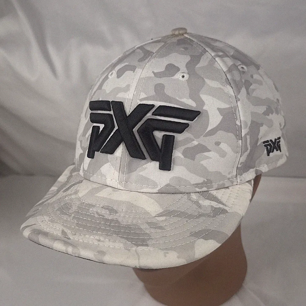 PXG Golf Hat Cap New Era 9Twenty Fitted Camo Black Gray White - READ