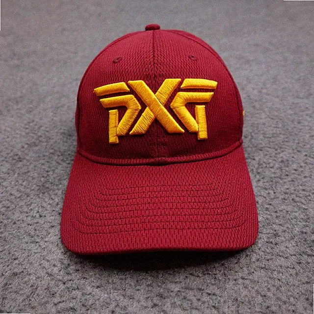 PXG Golf Hat Cap Strap Back Maroon Yellow New Era 9Twenty Adjustable Mens Gold
