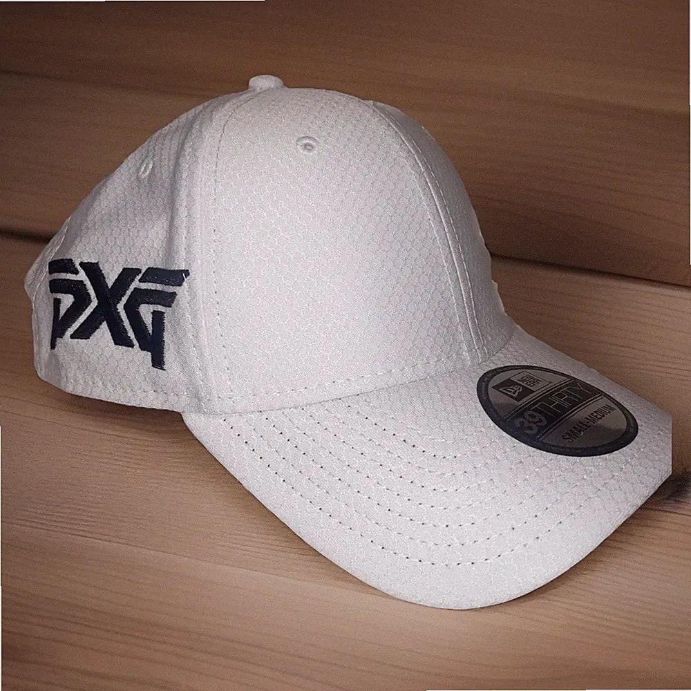 PXG Golf Hat New Era 39THIRTY Blank White / Black Cap Fitted S/M Stretch Fit