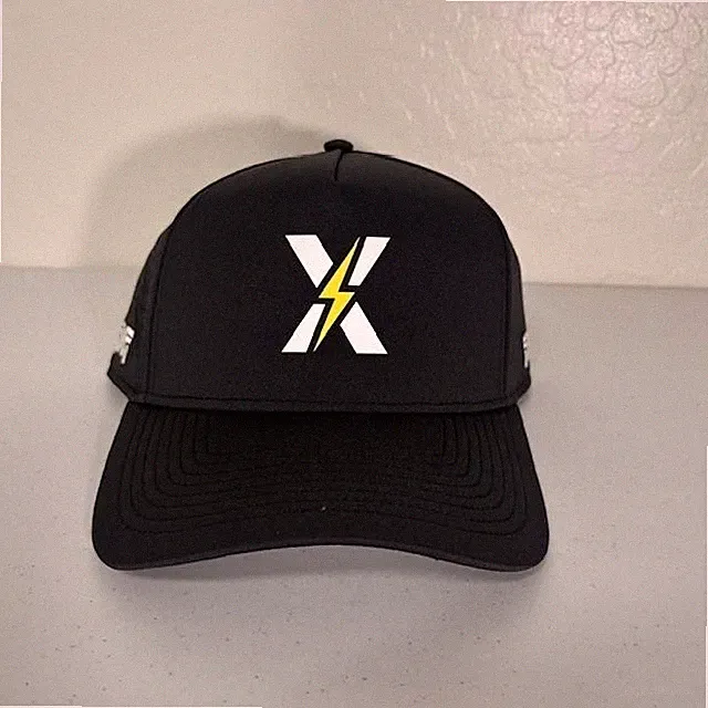PXG Hat Cap Snap Back Black Lightning Logo Golf One Size Mens Performance