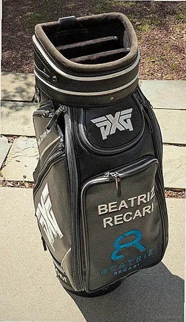 PXG LPGA Tour Issued Beatriz Recari 6 Way Black Staff Bag w/ Rain Hood
