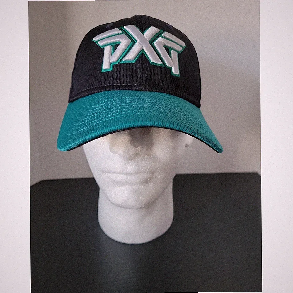 PXG New Era Golf Hat Teal Navy White Adjustable Strapback Embroidered Logo
