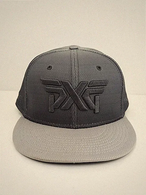 PXG New Era Hat Cap Snap Back Mens One Size Gray Golf 9FIFTY Microfiber Logo