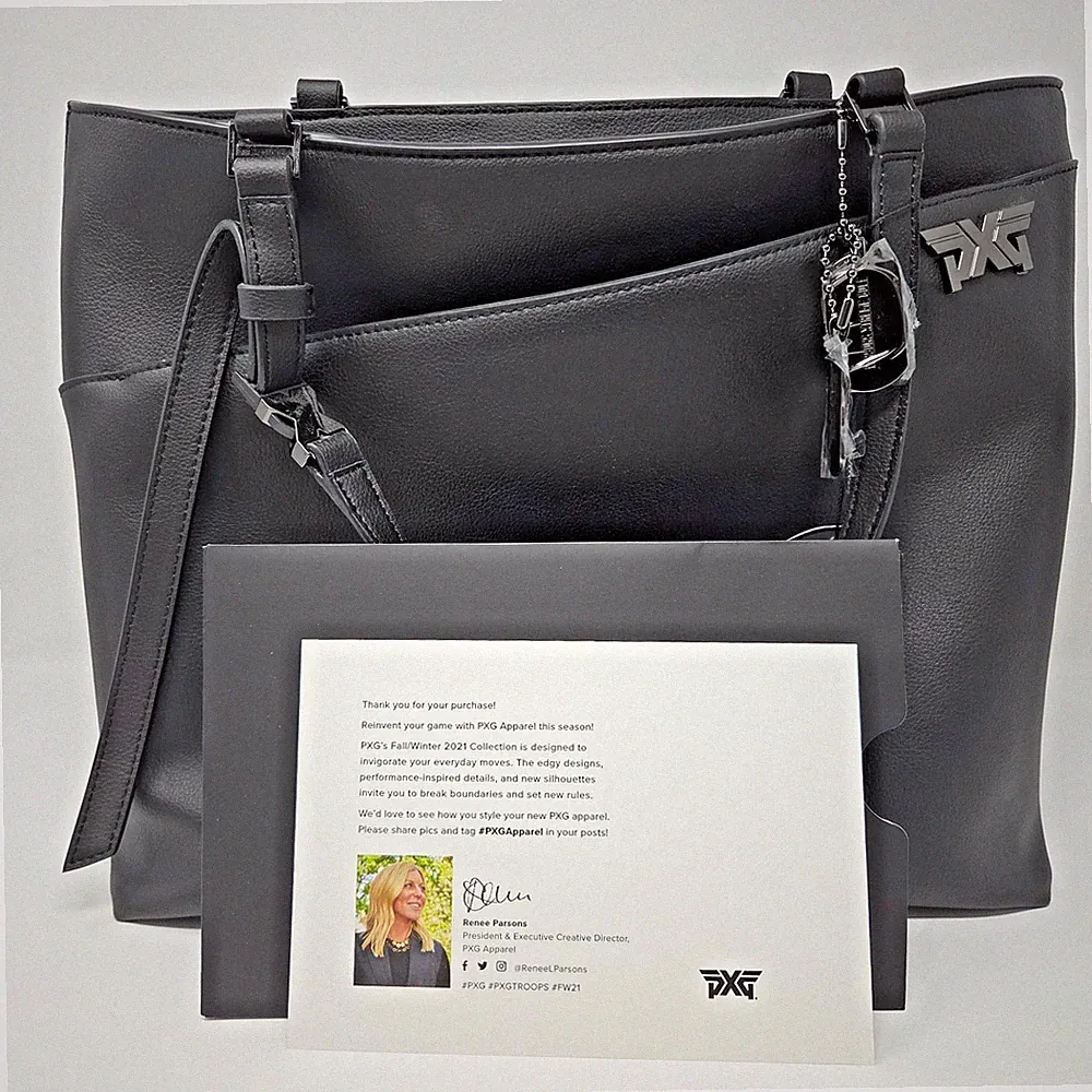 PXG Parsons Xtreme Golf Desserto Cactus Leather Signature Tote Bag Black New