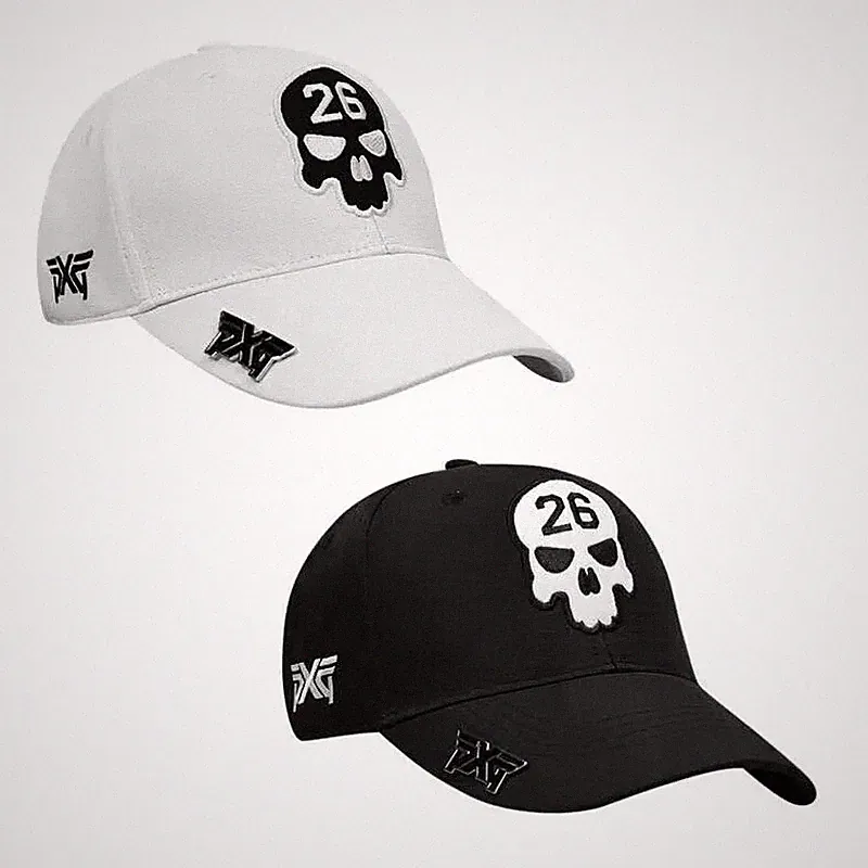 PXG Skull Cap, Magnetic Ball-Marker, Adjustable Golf Baseball Cap, Unisex