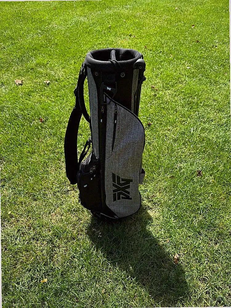 PXG Sunday Lightweight Stand Golf Bag 2-Way Divider + Raincover Black & Gray