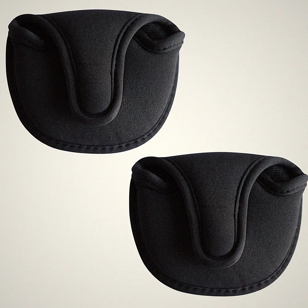 QUANTITY OF 2 PIECES NEW BLACK GOLF CLUB PUTTER NEOPRENE HEADCOVER FITS MALLET
