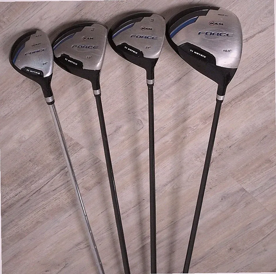 Ram Force Ti Matrix Golf Club Set Driver 3 Wood 5 Wood 4/5 Hybrid Reg Flex RH