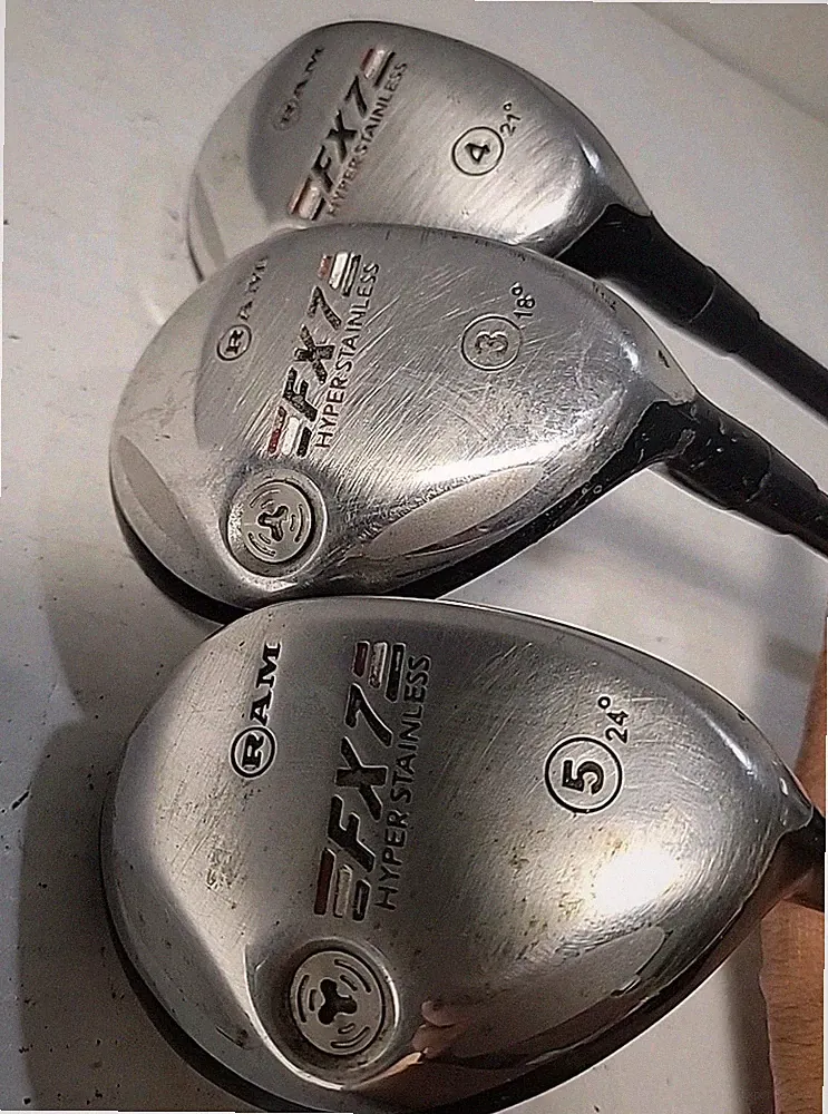 RAM FX7 Hyper Stainless Hybrids Set 3H 4H, 5H Graphite Shafts Firm Flex