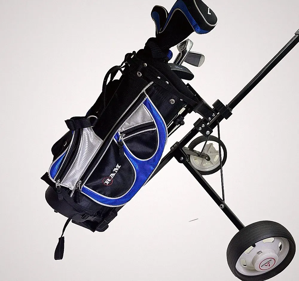 RAM G Force Tour Kids /Jr 5 Pc Golf Set RH w/Stand Bag AND PULL CART Age 4-6