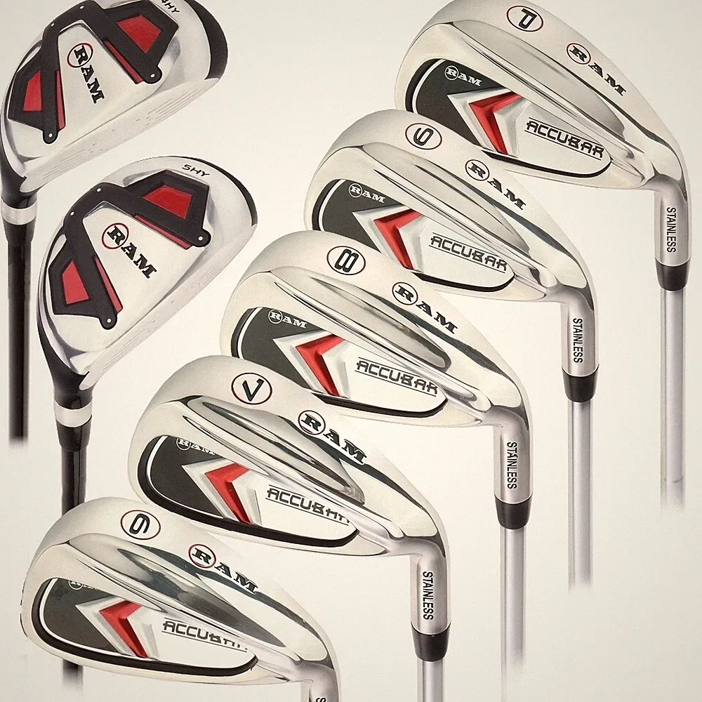 Ram Golf Accubar Mens Right Hand Iron Set 6-7-8-9-PW - FREE HYBRID INCLUDED