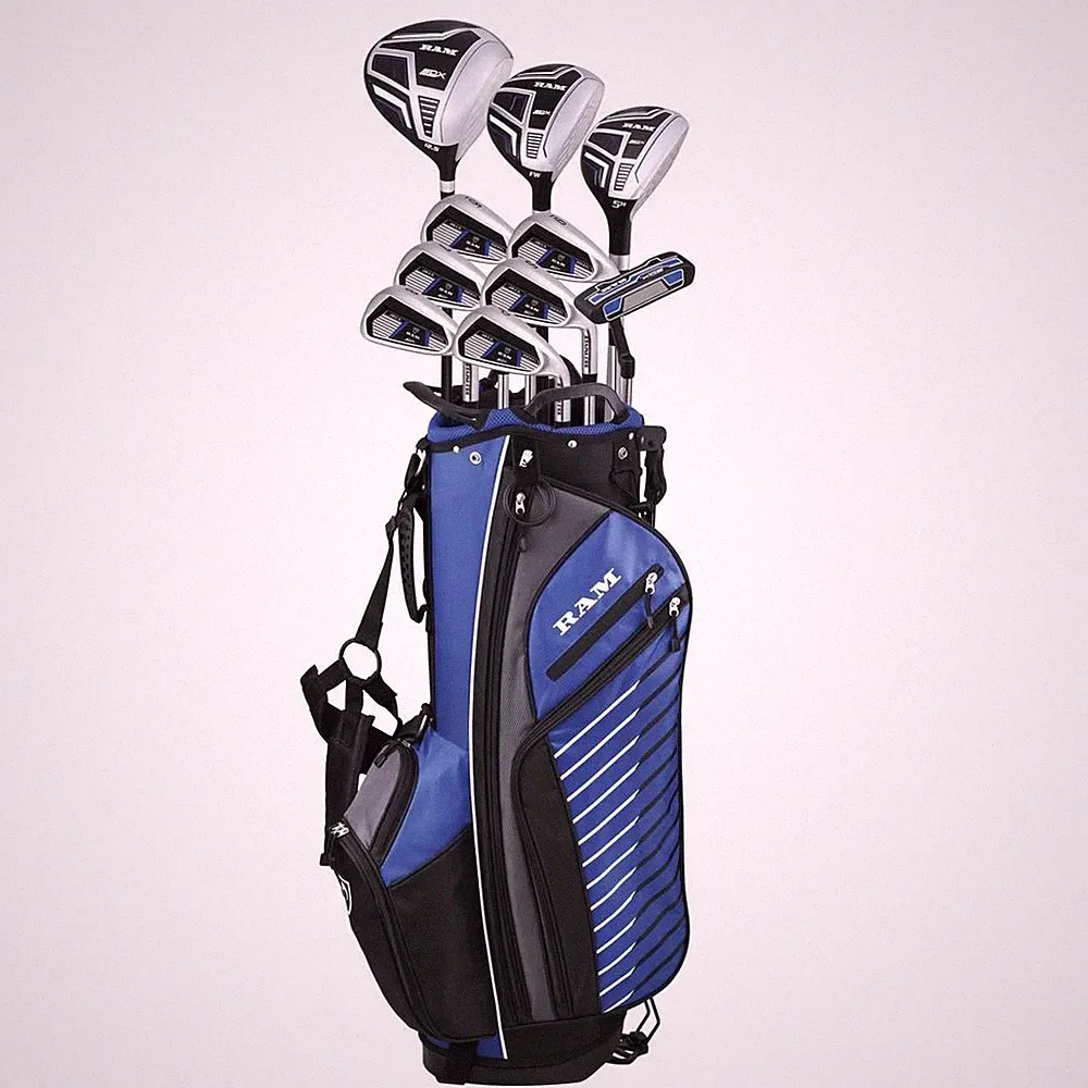 Ram Golf SDX Mens Golf Clubs Set + Bag, Left Hand, Graphite/Steel