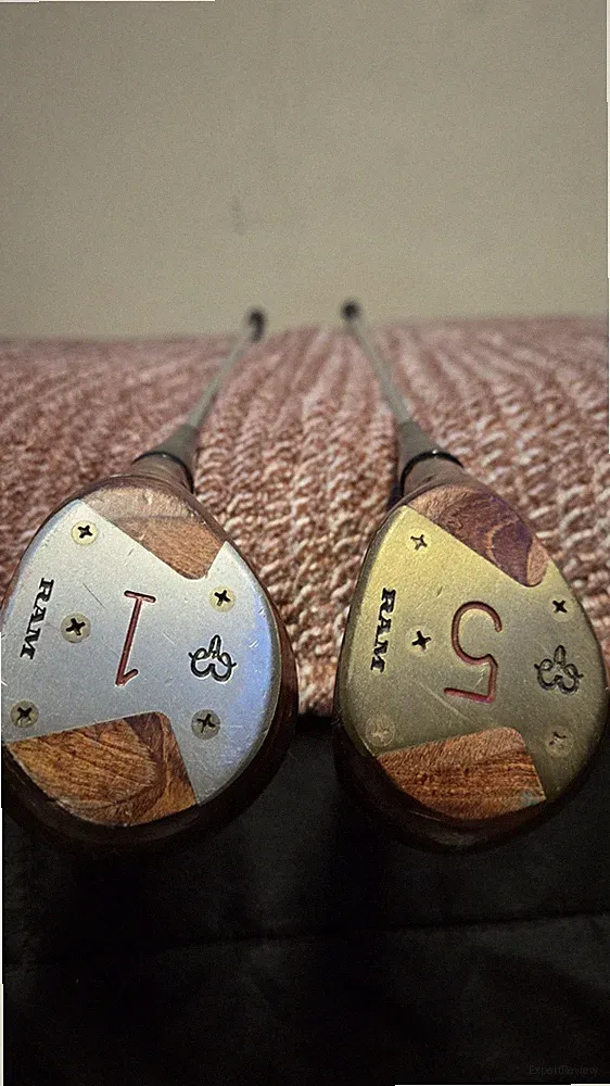 RAM Vintage Driver and 5 Wood Fairway Golf Clubs Steel Shaft Classic Set