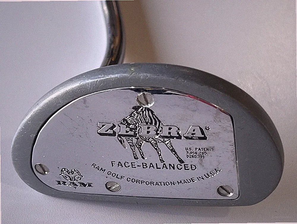 Ram Zebra Golf Putter 34” Shaft Face Balanced RH Original Grip Made In USA