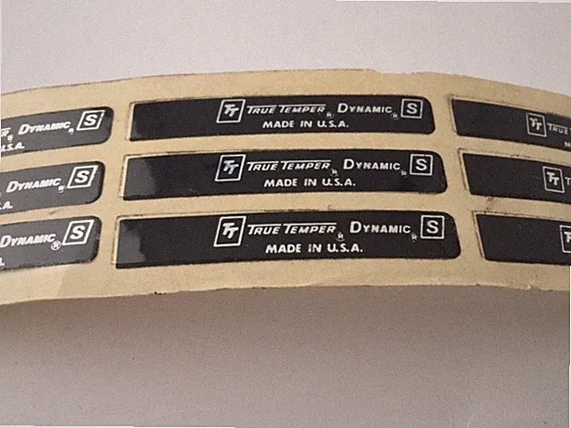 Rare 9 True Temper Dynamic S Golf Club Shaft Band Labels RARE