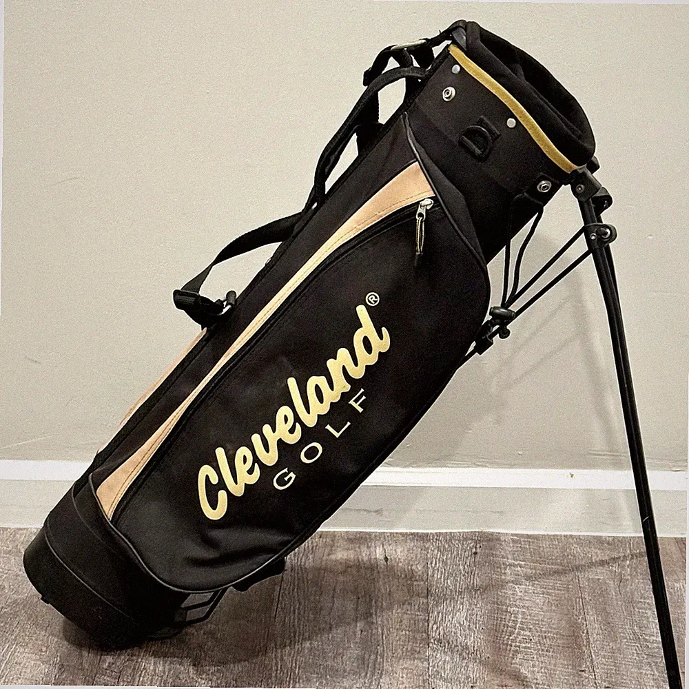 RARE Cleveland Golf Junior Stand Bag Black Gold Wedge Putter Kids Carry
