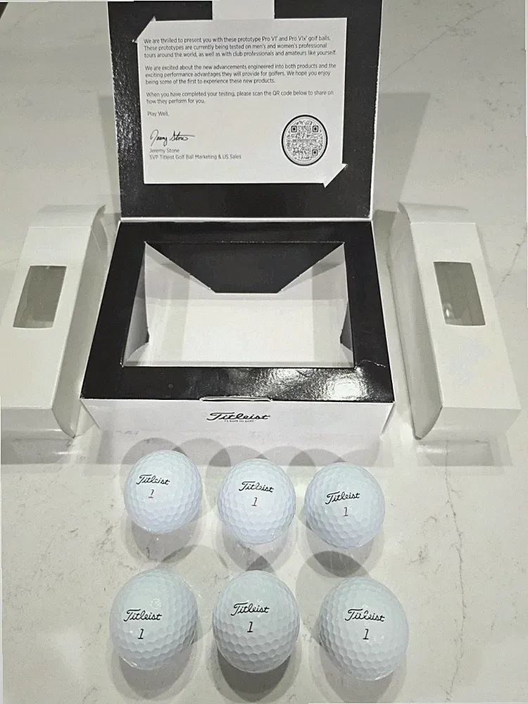 RARE COMPLETE TITELIST 25 PROTOTYPE SIX BALL SET PRO V1 & PRO V1X GOLF BALLS