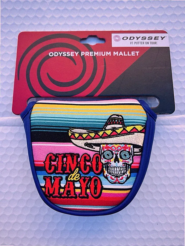 RARE Odyssey Cinco De Mayo Mallet putter Golf Club Head Cover FULLY EMBOSSED 🔥