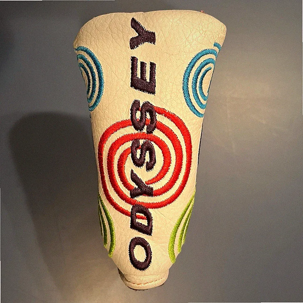 Rare Odyssey Putter Headcover White Multicolor Swirl Design Golf Club Cover