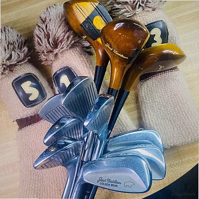 Rare Set MacGregor Jack Nicklaus Golden Bear Golf Clubs Irons & Woods LH Covers
