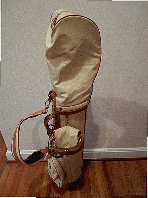 Rare Vintage Rextar Bridgestone Golf Bag Trimmed in Sewn Leather Stand Bag