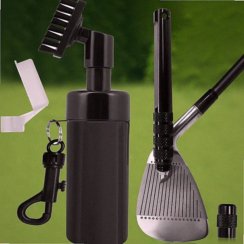 Retainer Clip Golf Water Brush with Golf Groove Sharpener Tool Club Cleaner