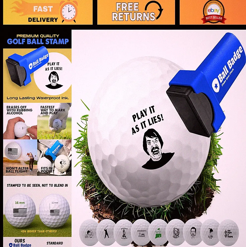 Reusable Golf Ball Marker Stamp - Happy Series, Easy Identify Golf Balls Tool