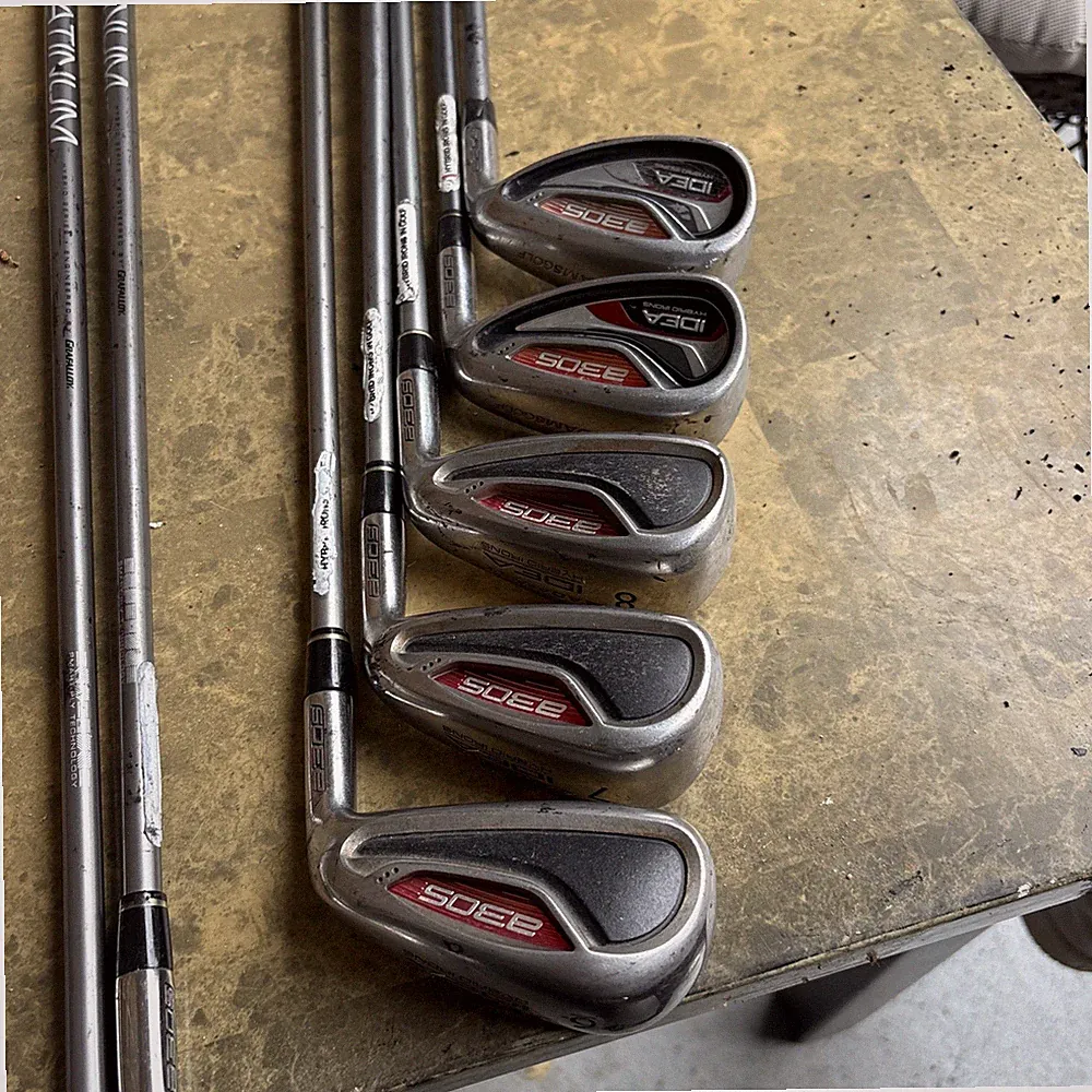 RH SET 5 ADAMS IDEA HYBRID GOLF IRONS 6 -PW S Flex GRAPHITE SHAFTS, New Grips