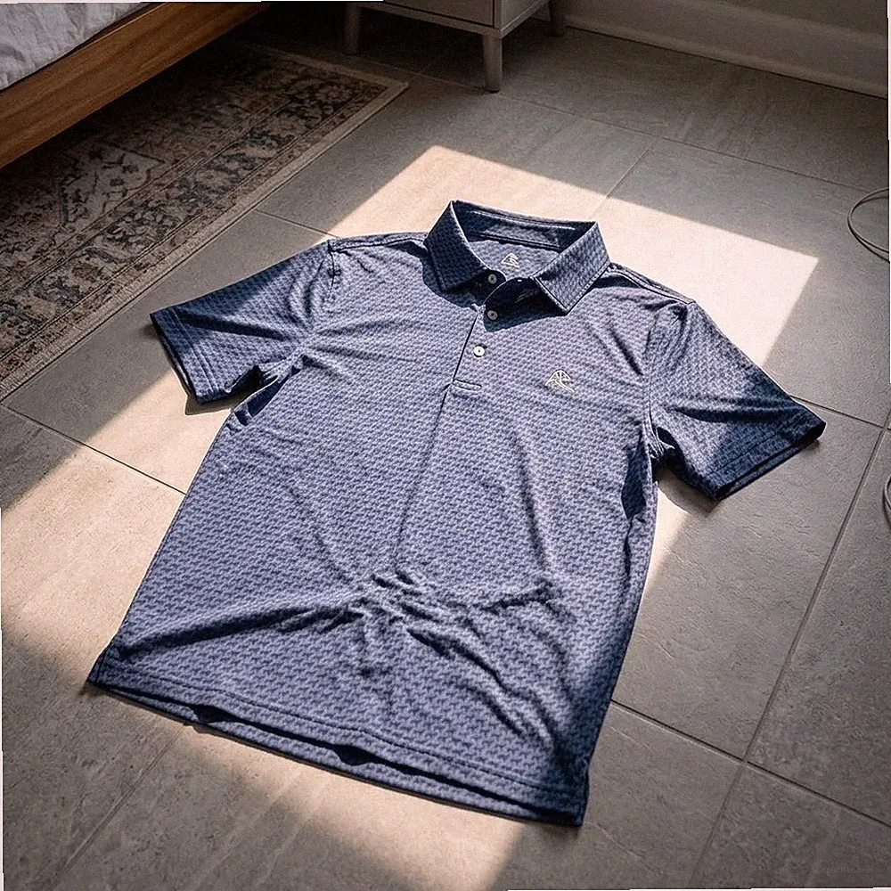 ✨Rhoback The Tail Wagger Golf Polo Shirt Mens Dusk Blue 4-Way Stretch Breathable