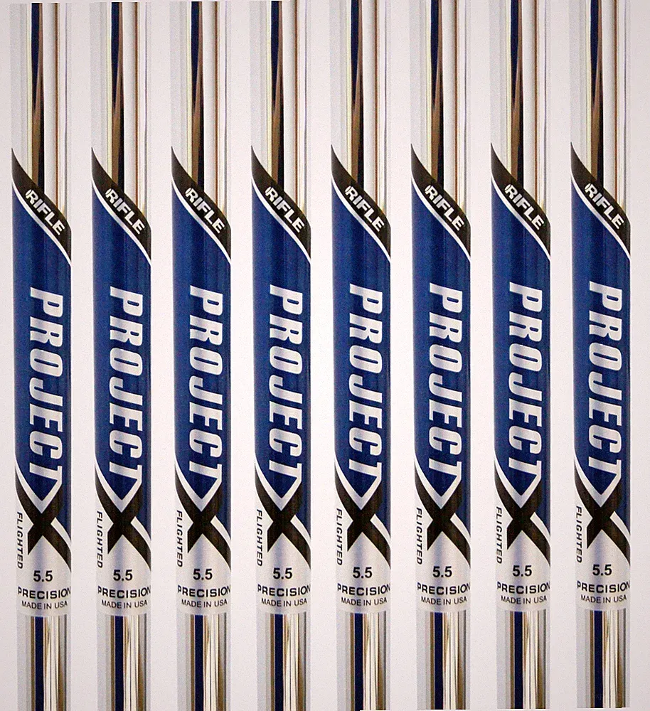 Rifle Project X Flighted Steel Iron Golf Club Shafts – Set of 8 Shafts (3- PW)