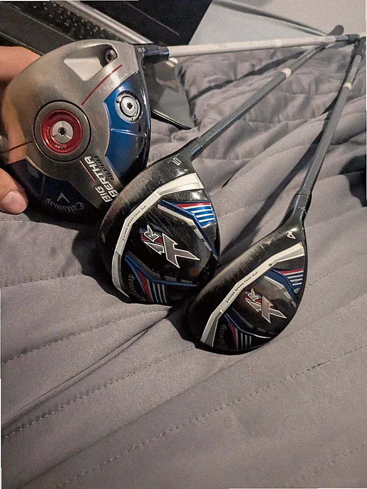 Right Callaway wood set. Big bertha alpha driver.XR 5 wood,4 hybrid.10.5,18,22