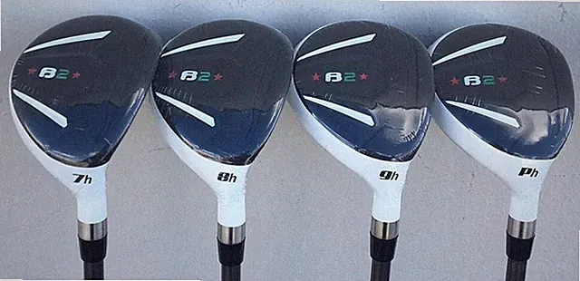 RIGHT HAND B2 Hybrids #7 #8 #9 #PW Taylor Fit Stiff Graphite Rescue Iron Woods