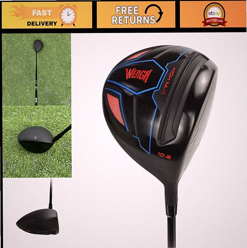 Right-Handed Golf Driver for Men, 10.5° Loft, Graphite Shaft, 45.5" Length