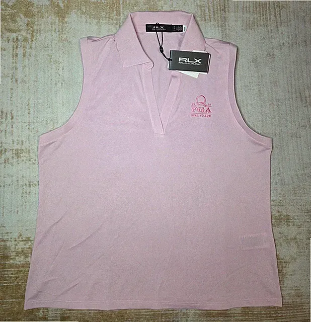 RLX Ralph Lauren Polo Womens XL Pink Sleeveless Shirt PGA Championship NWT