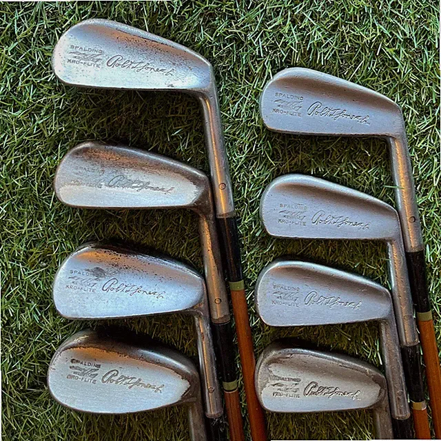 Robert T. Jones Jr. Spalding Kro-Flite Iron Set 2-9 Faux Wood Wrap Steel Shaft