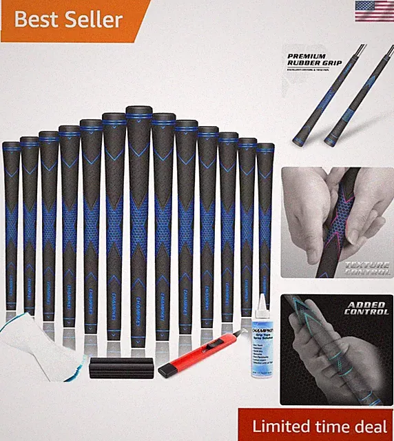 Rubber Golf Grips 13 Pack | High Traction and Feedback Rubber Golf Club Grips...