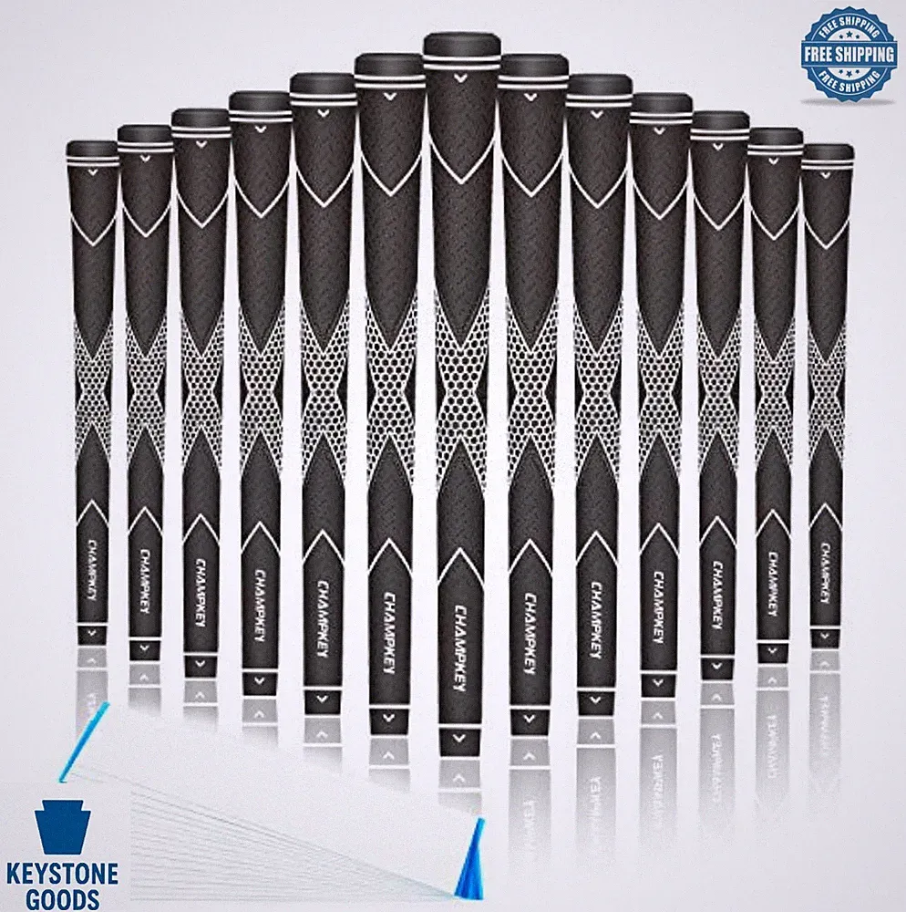 Rubber Golf Grips 13 Pack Standard Midsize 0.600 Round 10.50 Inch 50g 55g 15