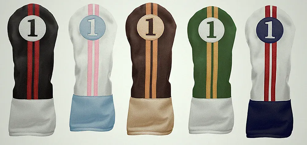 Sahara Retro Golf Club Headcovers, Driver, Fairway Woods, Hybrid, Sets