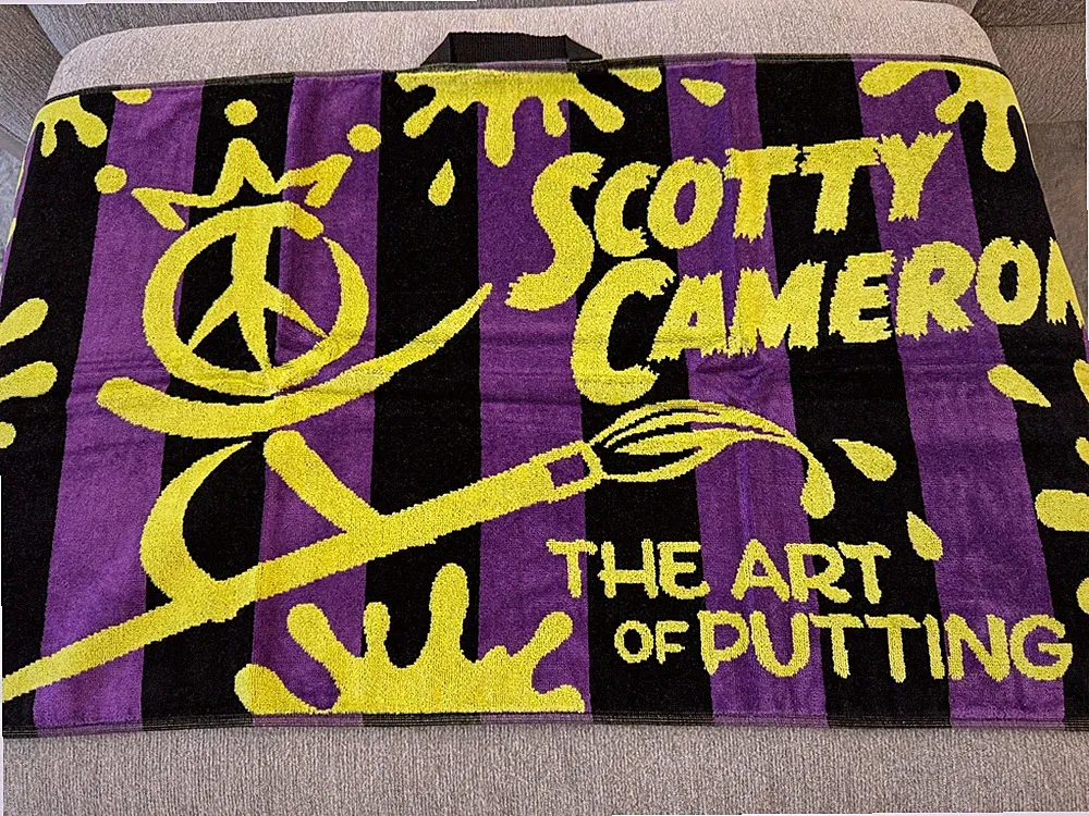 Scotty Cameron 2026 Gallery Peace Surfer Paint Splash Golf Towel Purple/Yellow