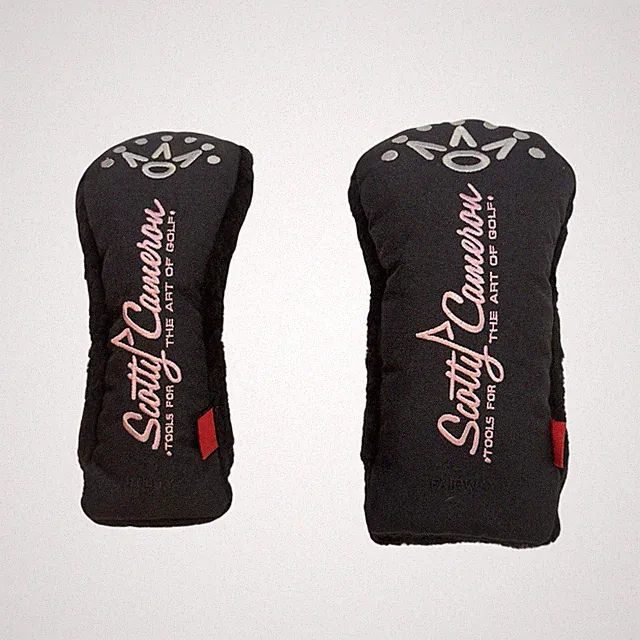 Scotty Cameron Black "Pink Pinflag" Fairway Wood & Utility Wood Head Covers Rare