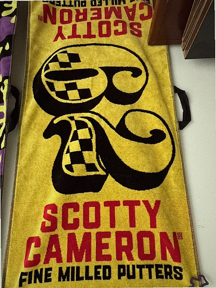 Scotty Cameron Cotton Embroidered Logo Golf Bag Towel Yellow Black Red