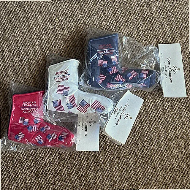 Scotty Cameron Set of 3 Red, White, Blue Putter Covers 2002 small flags NEW