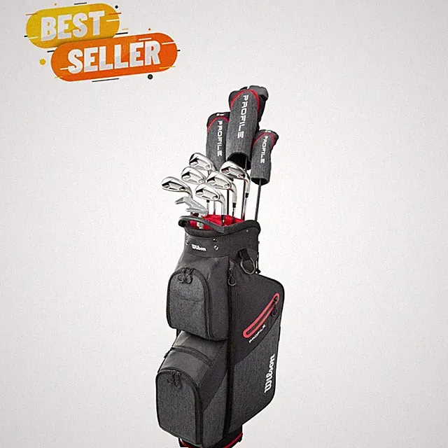 Senior Profile Complete Golf Set with Cart Bag - Right Hand, Senior, Red/Blac...