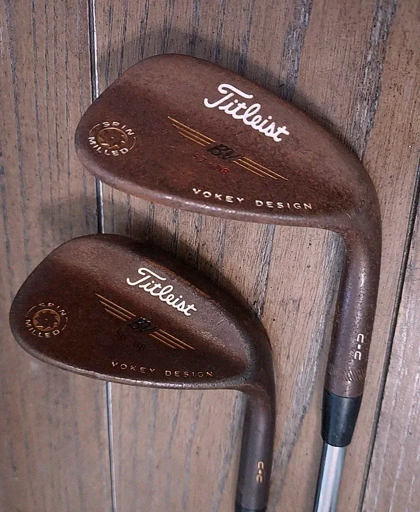 Set of 2 Titleist BV Vokey Design Raw Spin Milled Wedge Golf Club Steel Shaft RH