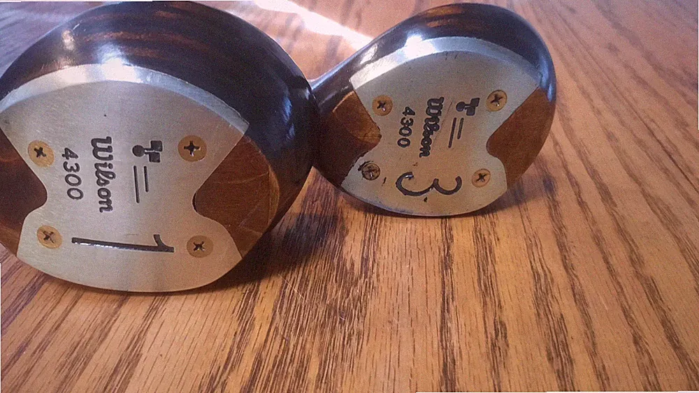 Set of "2" Vintage Wilson 4300 TURFRIDER Golf Clubs #1 &#3 Woods-RH-Steel Shaft