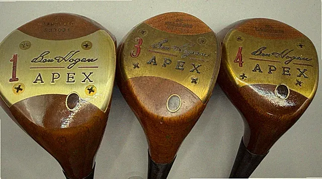 Set Of 3 ~ Ben Hogan Apex Oil Hardened Persimmon 1,3&4 Vintage Woods