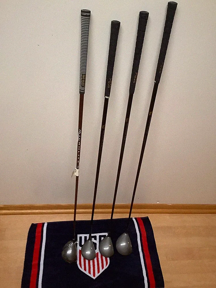 Set of 3 Power Tour Woods Golf Clubs #1 #3 #5 Graphite + new Proselect #1 wood